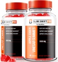 (2 Pack) SlimSwift Pro ACV Gummies, maximale sterkte Keto ACV Gewichtsverlies Gummies, Alle Natuurlijke Apple Cider Vinegar 1000MG, ACV Keto Formule met Toegevoegd B-Vitamins, Keto + ACV Reviews (120 Gummies)