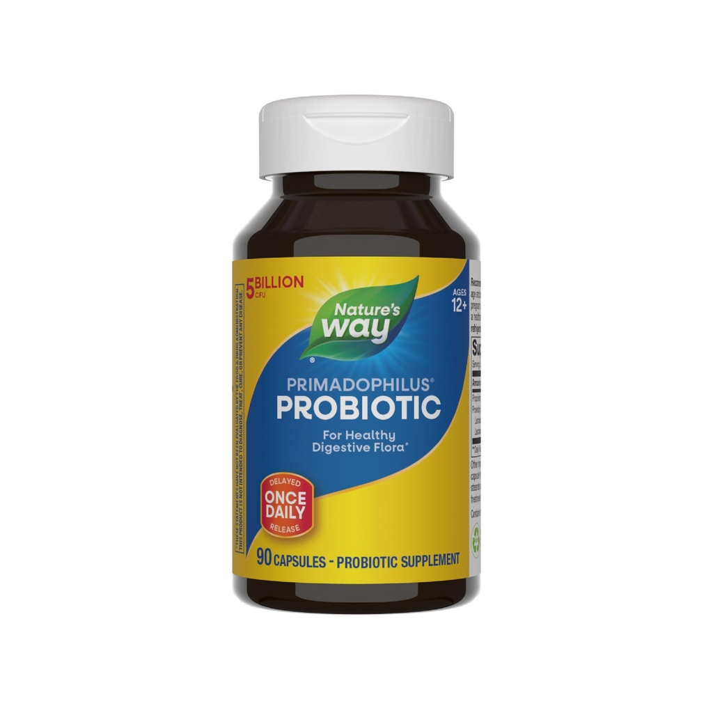 Nature's Way Primadophilus Probiotic, Healthy Digestive Flora*, 5 Miljard CFU per portie, Houd Koel, 90 Capsules (Verpakking mei Vary)