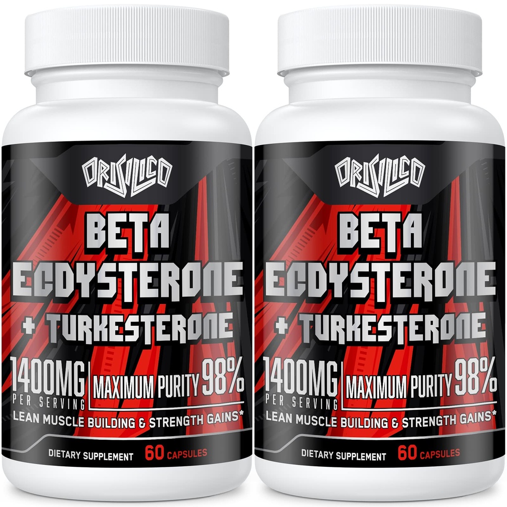1400 mg Beta Ecdysteron en Turkesterone Supplementen, Gemaximiseerd 98% Beta Ecdysteron & 20% Turkesteron Extract voor spiermassa, sterkte, eiwitsynthese, 120 capsules
