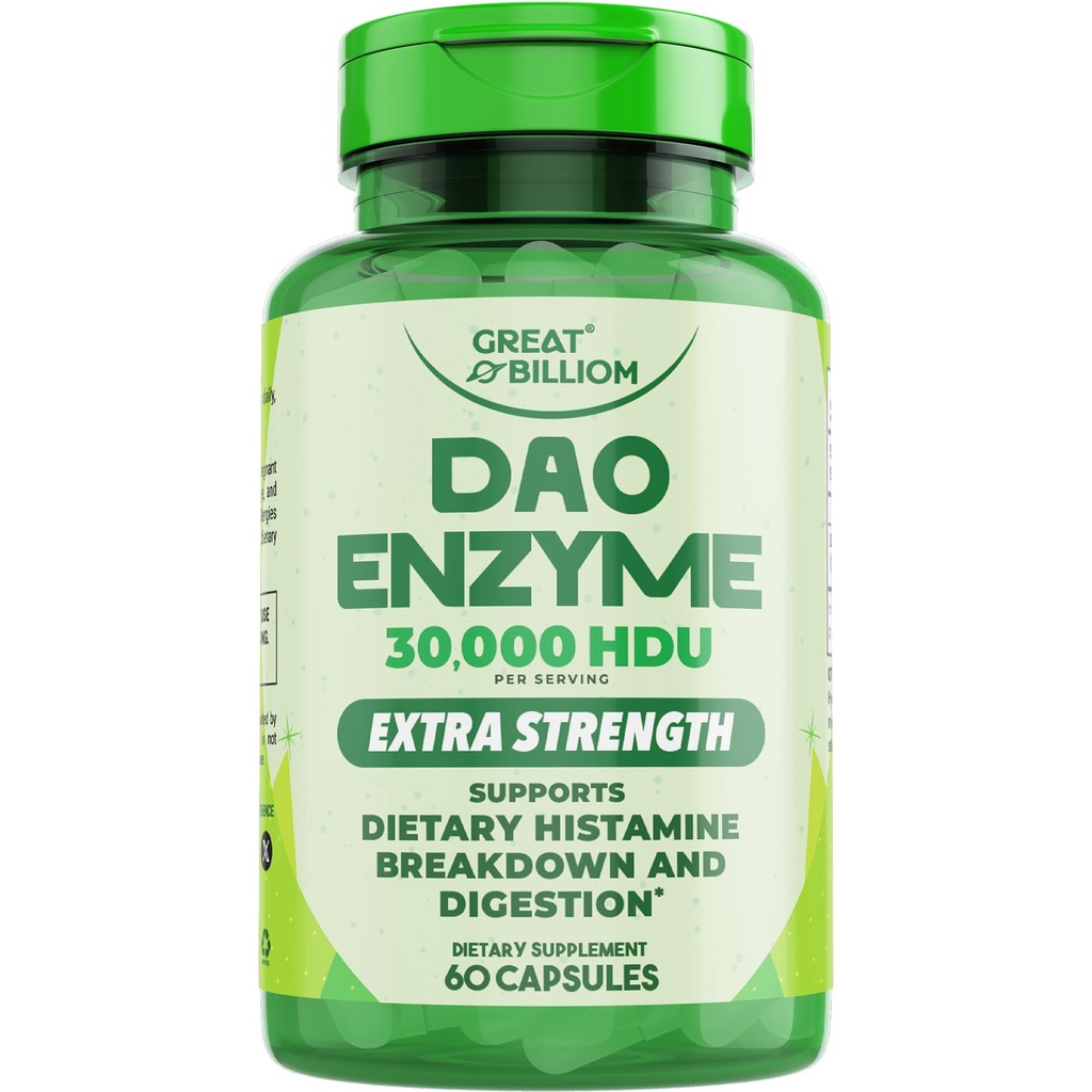 DAO Enzyme (Diamine Oxidase) - Digestive Enzymes for Women & Men - 30,000 HDU - Gut Health Supplements - Digestive Health Histamine Support - Enzymes for Digestion - 60 Capsules