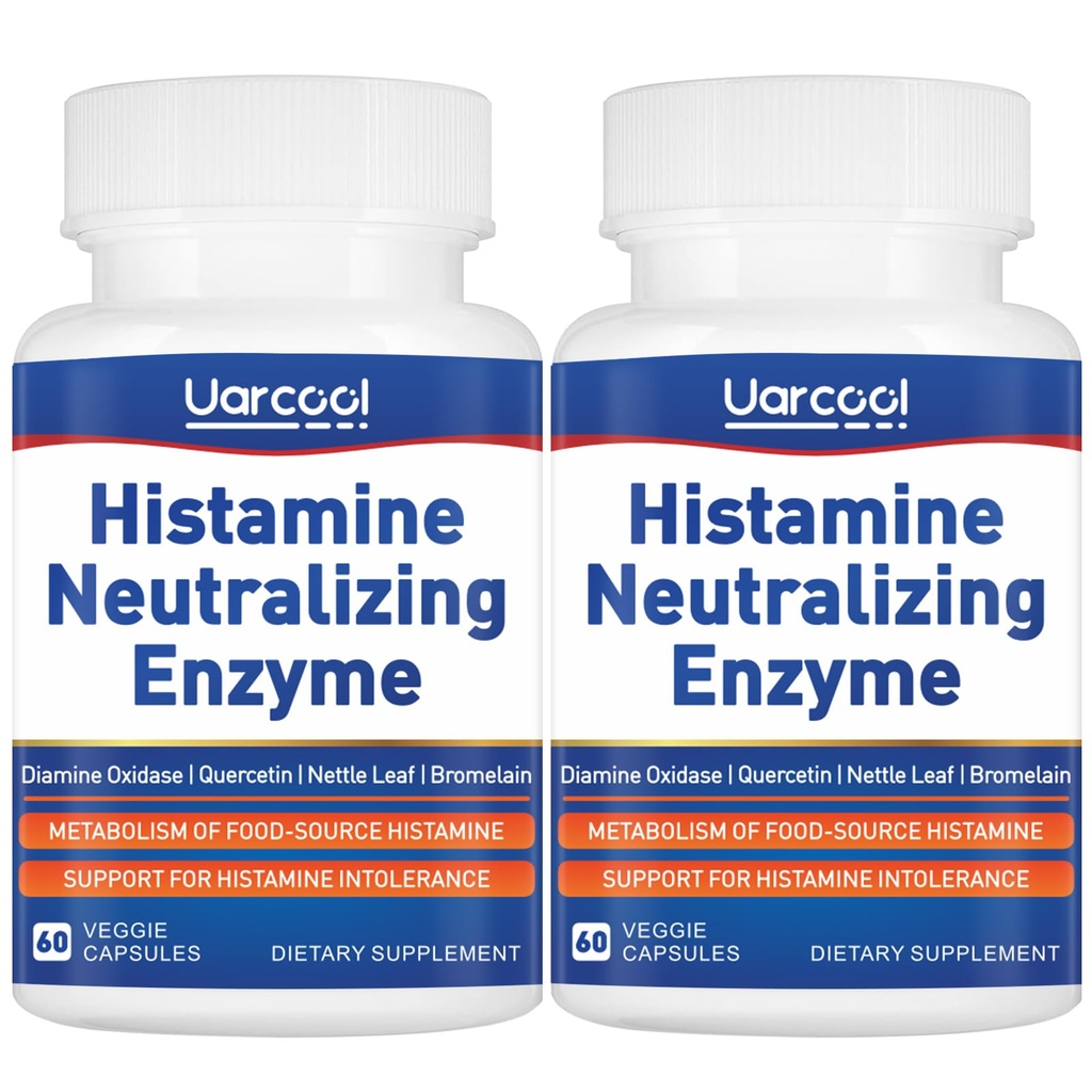 DAO Enzyme Supplement Histamine Diamine Oxidase Supplement voor gladde spijsvertering - Made in USA - 60 Softgels (2 flessen)