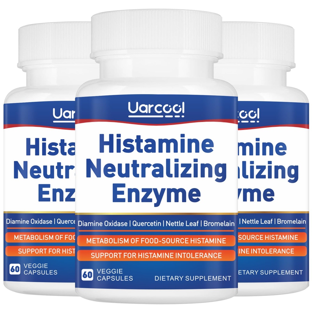 DAO Enzyme Supplement Histamine Diamine Oxidase Supplement voor soepele spijsvertering - Made in USA - 60 Softgels (3 flessen)