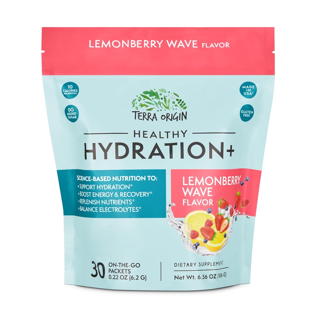 TERRA ORIGINELE Gezonde Hydration+ Weekend Herstel 30 Pakketten Zero Sugar Powder Drink voor Energie en Herstel 