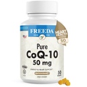 FREEDA CoQ10 50mg - Kosher Vegan Co-Q 10 Supplement voor hart- en vaatziekten, bloeddrukondersteuning, Gum Health & Healthy Aging - Pure Cozyme Q10 - Ubichinon CQ10 Supplement (50 Tel.)