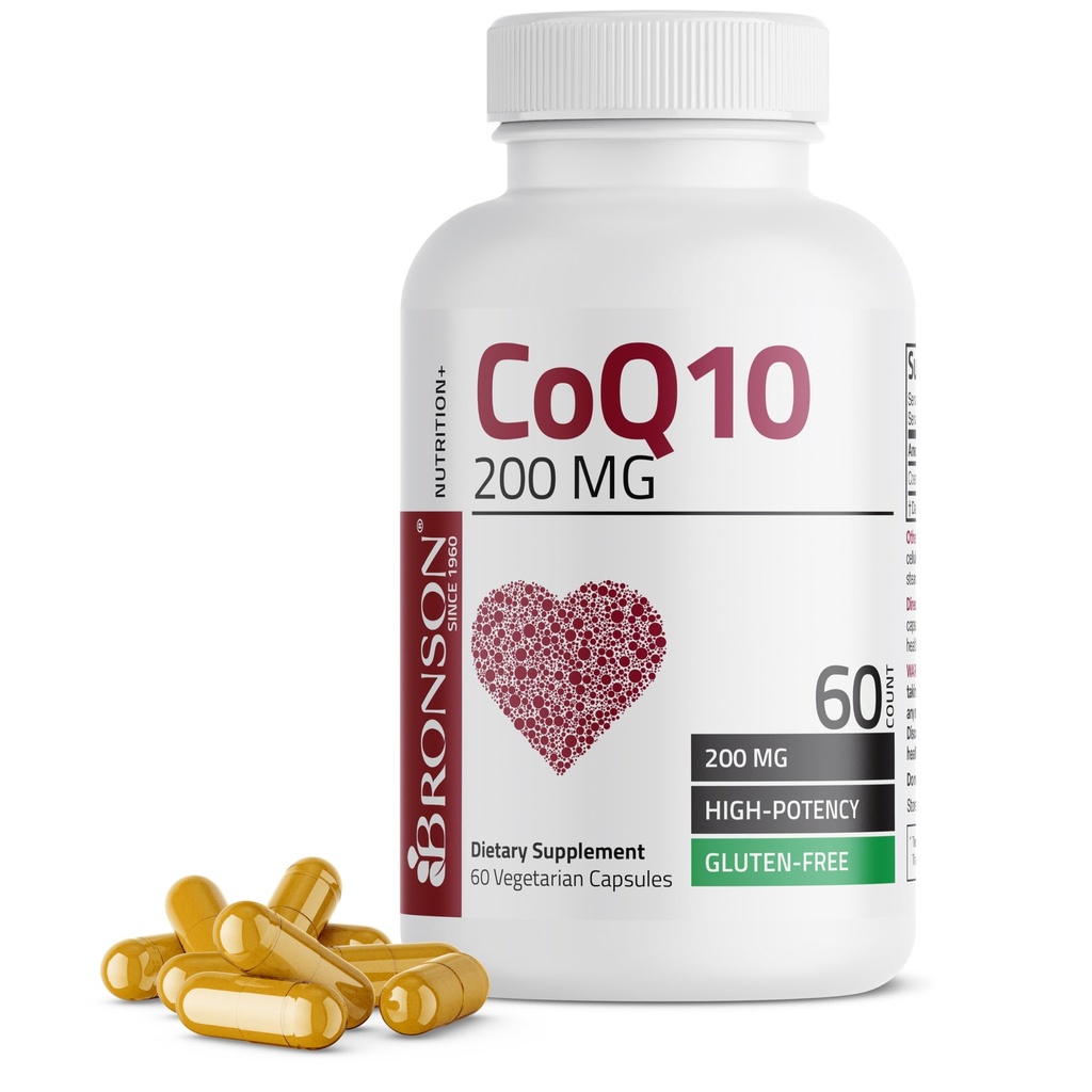 Bronson CoQ10 200 MG Hoge Potency Cellular Energy Production, 60 Vegetarische Capsules