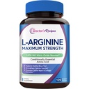 Recepten voor artsen L-Arginine 1000mg, maximale dosis, Nitrik Oxide Productie, Bloedstroom en Bloedvatfunctie, Endurance en workout Ondersteuning voor mannen en vrouwen, 120 gecoate tabletten