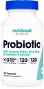 Nutricost Probiotica voor vrouwen 10 miljard CFU, 120 capsules - Complex met Acacia Fiber, Uva Ursi & Cranberry Extract, Non-GMO & Glutenvrij