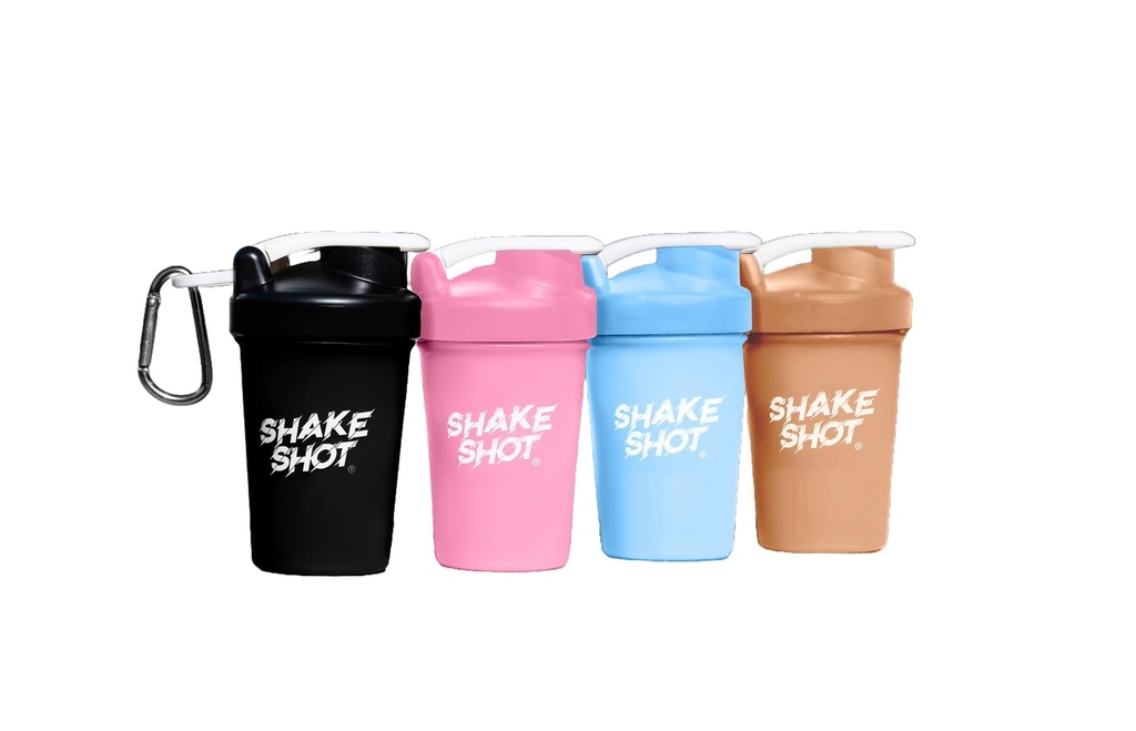 Kleuren 4 Pack - 4oz Mini Shaker fles voor pre-workout, Creatine, kleine scoop supplementen (niet voor eiwit) Clip & Shaker Ball