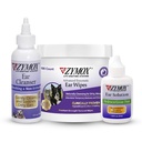 Zymox Enzymatic Ear Wipes, Ear Cleanser, & Ear Solution Without Hydrocortison for Dogs and Cats - Product Bundle - for Dirty, Waxy, Smelly Ears and to Soothe Oorinfecties