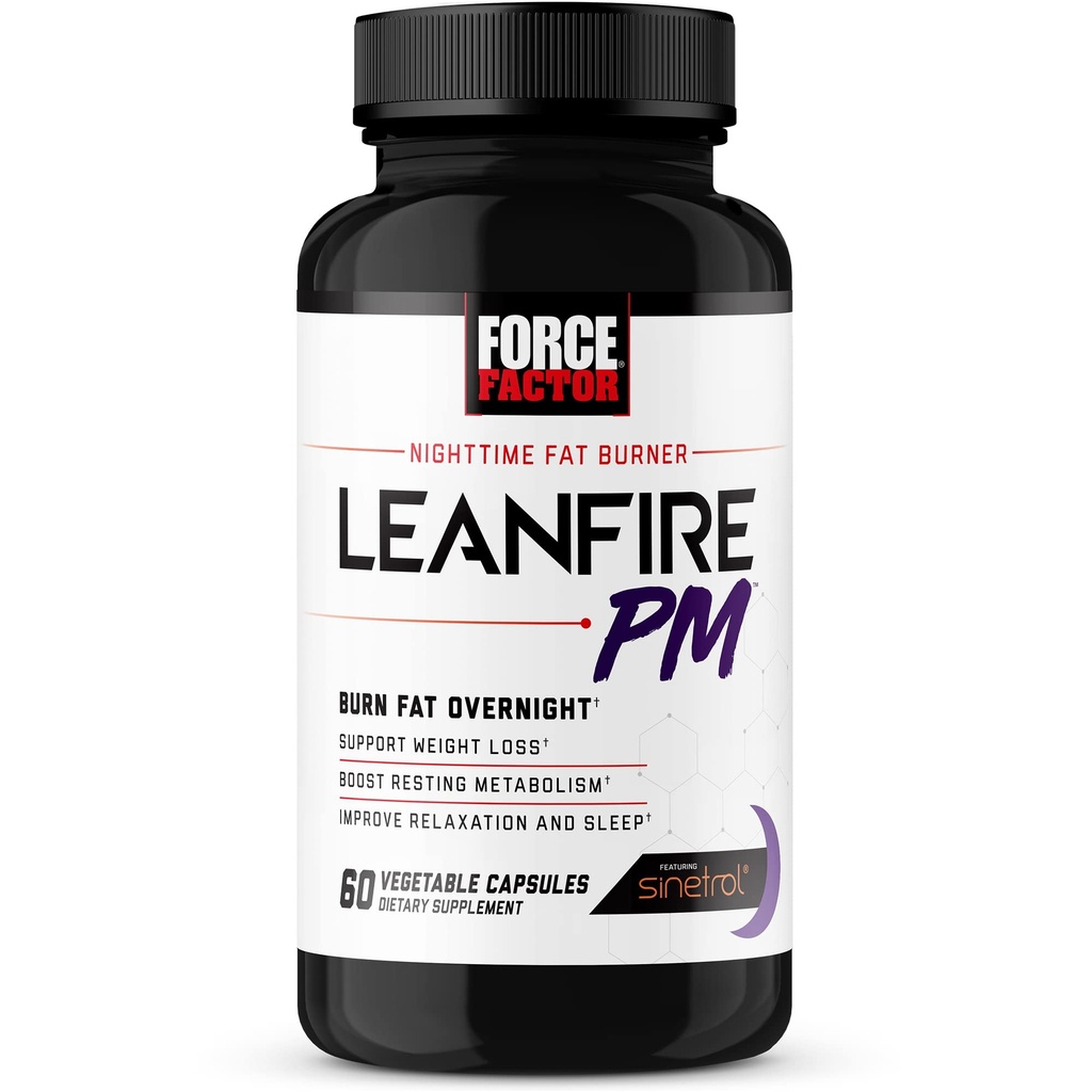 Force Factor LeanFire gewichtsverlies bundel met Next-gen SLIMVANCE Thermogenic Fat Burner 60 Capsules en Overnight Fat Burner 60 Capsules