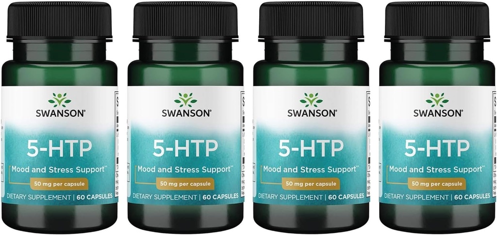 Swanson Amino Acid 5-Htp 50 Milligrammen 60 Capsules (4 verpakkingen)