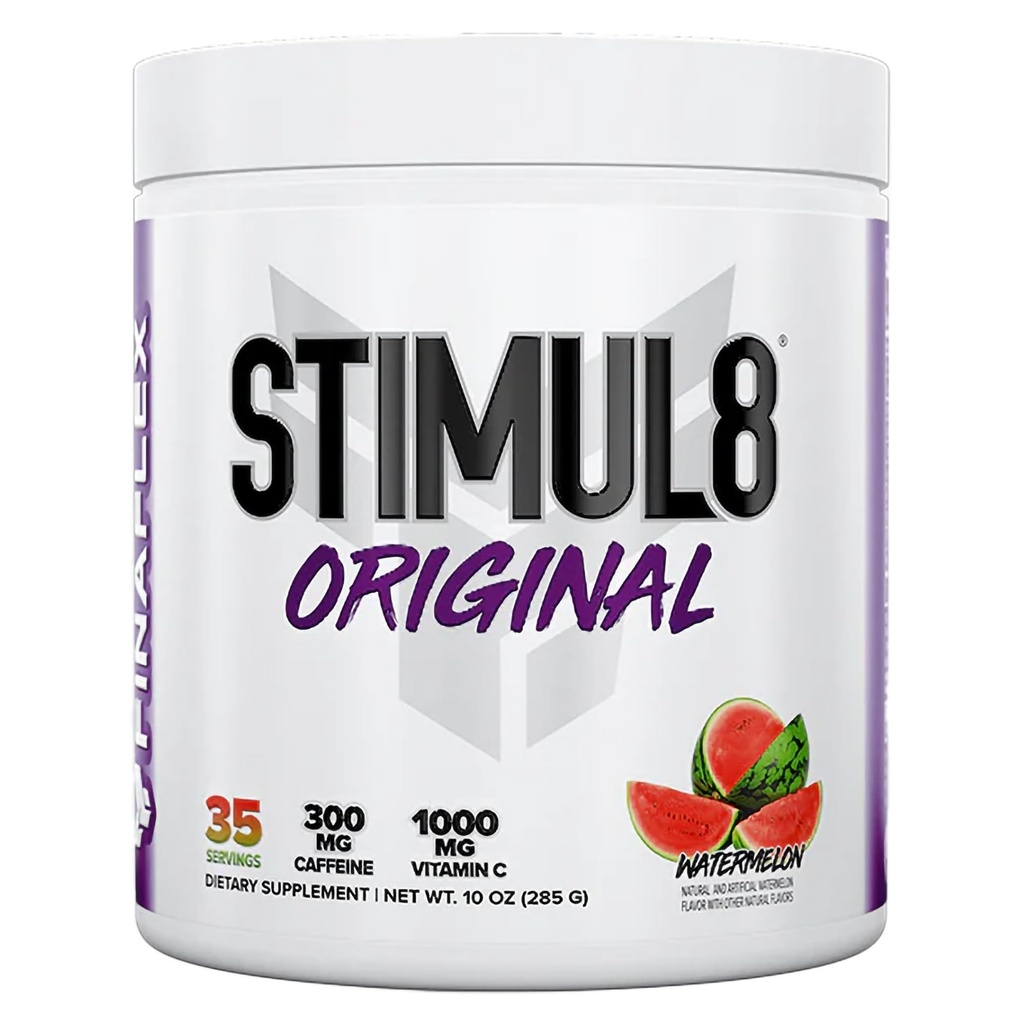 FINAFLEX STIMUL8 Originele pre-workout, watermeloen - energie, kracht en duurzaamheid voor mannen en vrouwen - met cafeïne, bèta-alanine en vitamine C - 35 porties