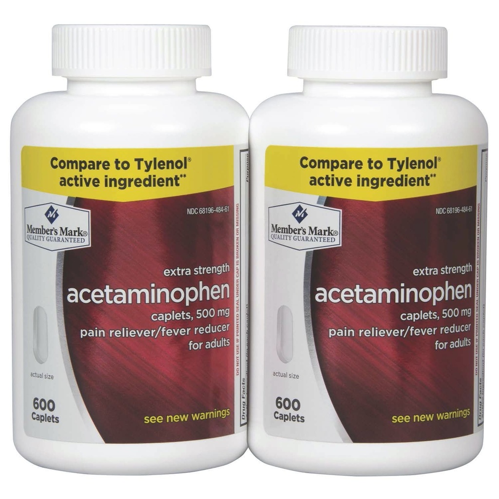 Leden Mark Acetaminophen, 1200 Caplets, Pain Reliever, 500 mg