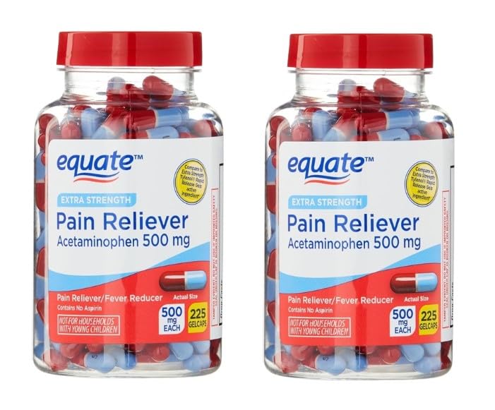 Extra sterkte Acetaminophen 500mg Gelcaps - 225 Telling (verpakking van 2)