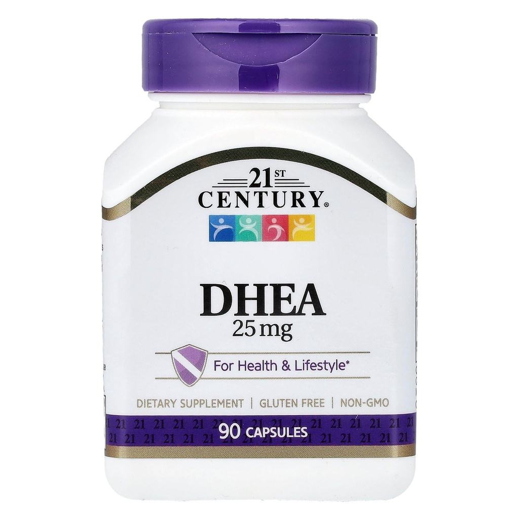 21st Century DHEA 25 mg Capsules (90 Count), Hormone Balance Dietary Supplements, DHEA Supplement for Women & Men Gluten-Free, Non-GMO, No Added Preservatives or Artificial Flavors