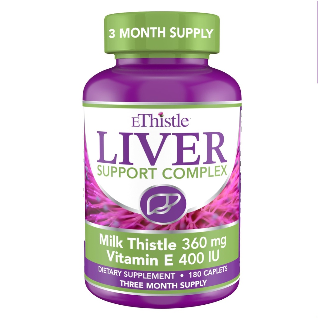 Lever Wellness Dieetsupplement, Melkdistel & vitamine E levergezondheidsformule, Caplet 180 Tellen