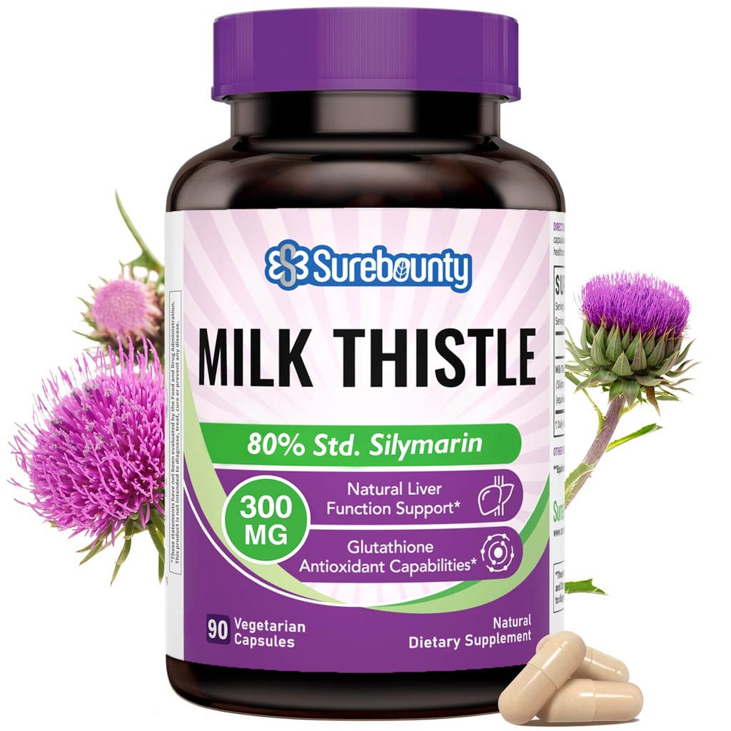 Melkdistel, 300 mg, Geconcentreerd Zaadextract met 80% Silymarin, Liver Cleanse Detox voor mannen + vrouwen, eenmaal daags, 90 Veggie Caps