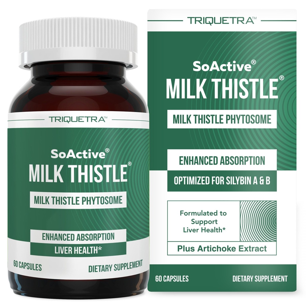 SoActive® melkdistel: 10X Effectiever melkdistel Fytosome, geoptimaliseerd voor essentiële bioactieve silybin A & B Plus Bilear® Artichoke Extract & Bile Enhancer - Leverondersteuning 60 porties
