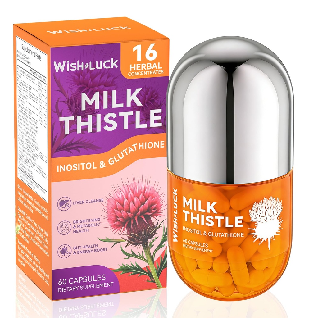 Leverreiniging Detox voor vrouwen: Melkdistel met Dandelion voor leverondersteuning, Inositol & Glutathion voor antioxidant Metabole Gezondheid Non-GMO 60 Capsules