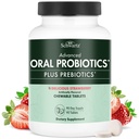 Orale Probiotica Supplement met Prebiotica - Ondersteunt gezonde tanden Gums Mond en verse reukloze adem voor volwassenen - Aardbei Flavored Kauwbare Tandheelkundige Probiotica (90 tabletten, 90 dagen levering)