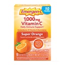 Emergen-C 1000mg vitamine C poeder voor dagelijkse Immune ondersteuning Cafeïnevrije vitamine C supplementen met zink en Mangaan, B vitamines en elektrolyten, Super Orange smaak - 10 Tellen