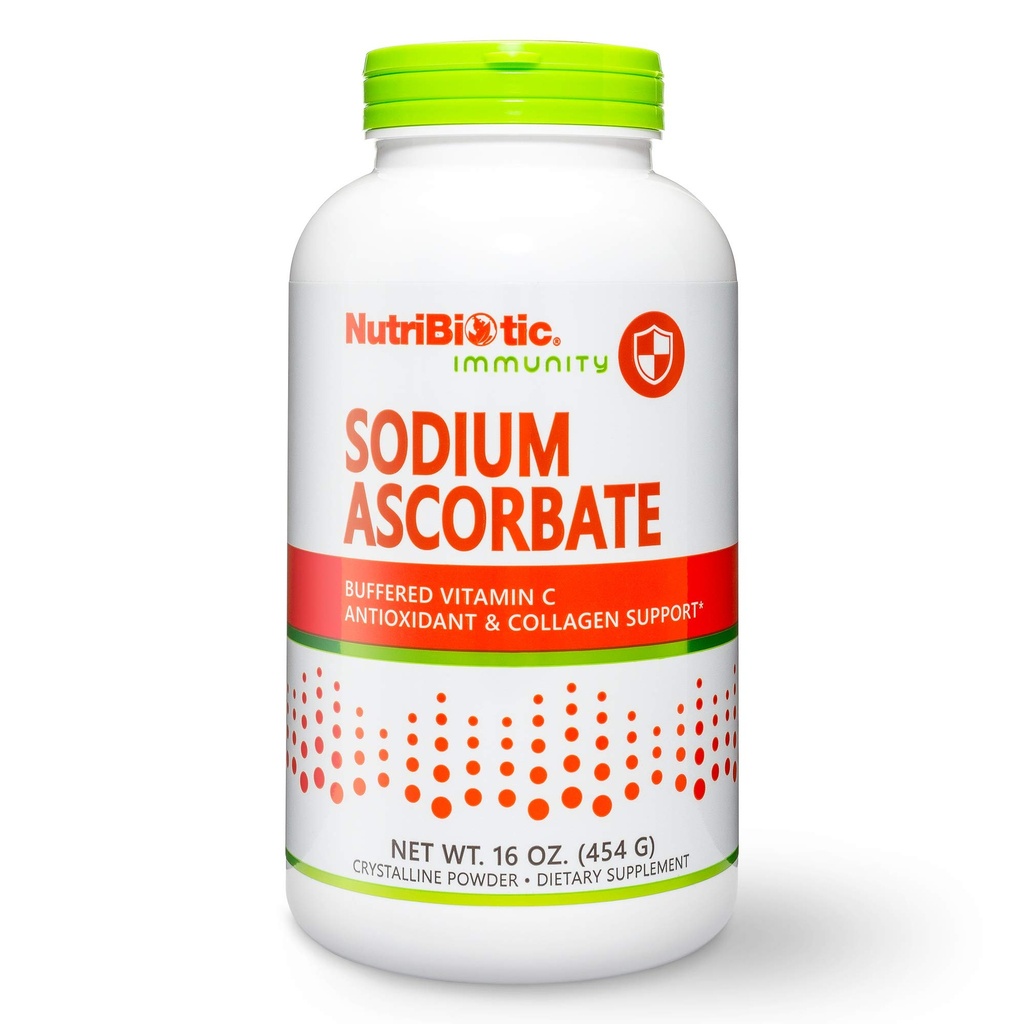 NutriBiotic - Natriumascorbaat Gebufferd vitamine C Poeder, 16 Oz 