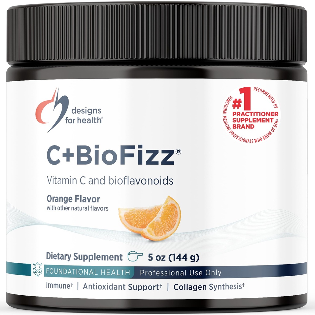 Ontwerpen voor gezondheid C+BioFizz Fizzy Vitamine C Drinkpoeder Hoge Potentie Poeder met Bioflavonoïden - Immune + Antioxidant Ondersteuning - Veganistisch (36 Servers / 144g)