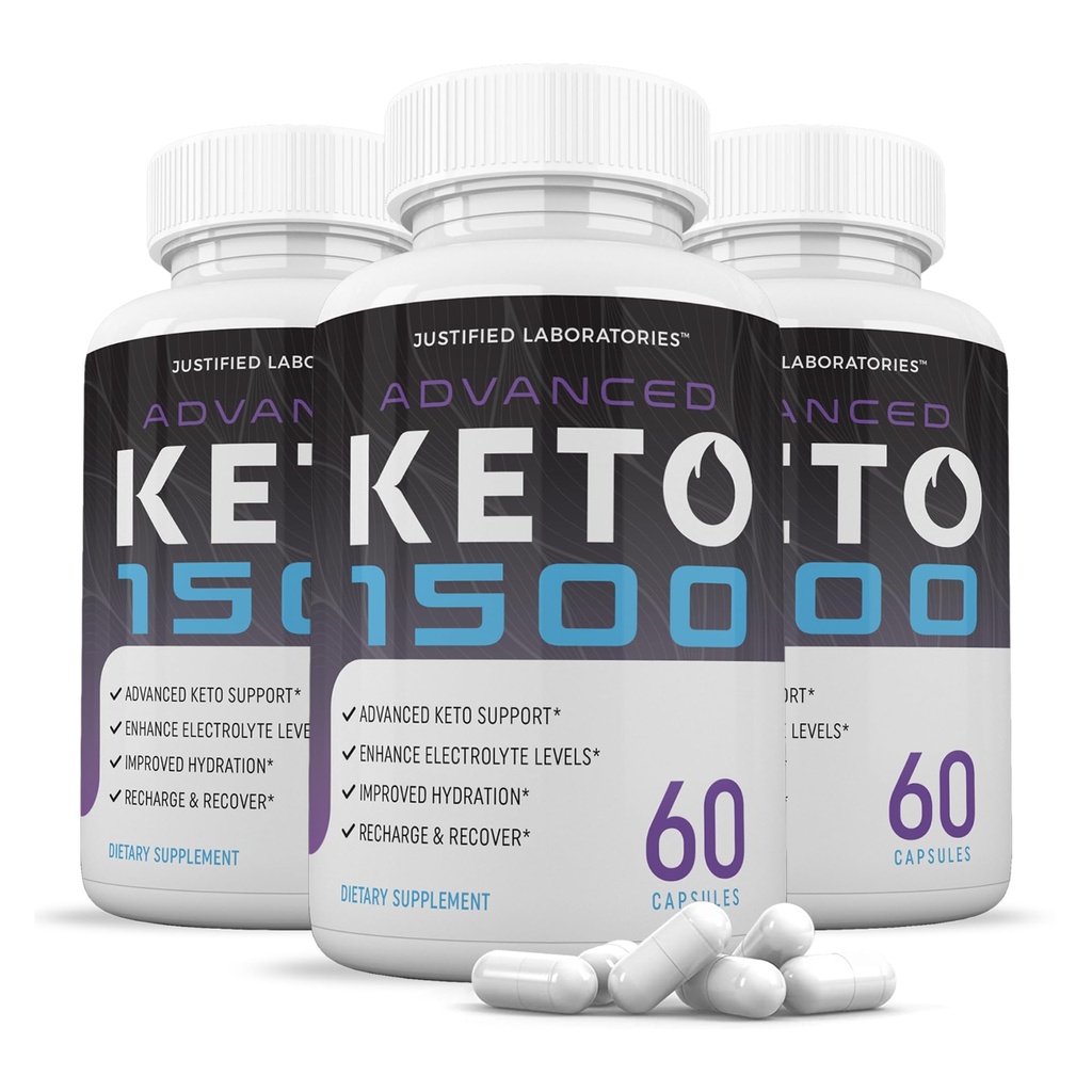 (3 Pack) Advanced Keto 1500 Keto Pillen 1275MG Nieuwe en verbeterde formule bevat Apple Cider Vinegar Extra Virgin Olive Oil Powder Green Tea Leaf 180 Capsules