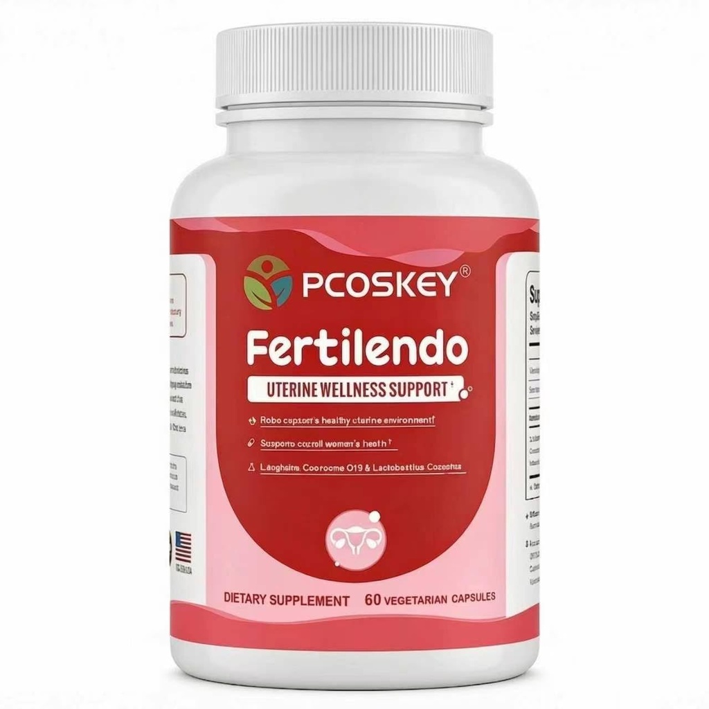 Fertilendo Women's Uterine Wellness Supplement with L-Arginine, CoQ10, Pine Bark Extract & Lactobacillus Crispatus Hormone Balance & Reproductive Health Support 60 Veggie Capsules