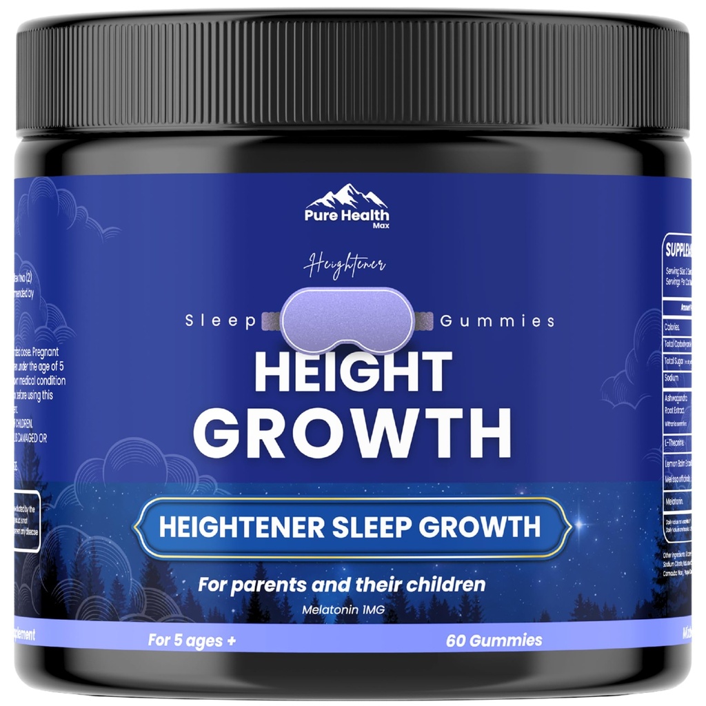 Verhogen Hoogte Groei Slaap Gummies - Vitaminen om te groeien Taller voor ware hoogte potentiaal, natuurlijke hoogte Booster verhoging Supplement voor kinderen en volwassenen 