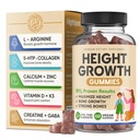 Hoogte Groei verhogen Vitamine Gummies, Calcium 100mg, Magnesium Glycinate 30mg, Zink, Ashwagandha, Vitamine K2 D3 25mg Grow Tall Maximizer Supplement, Multivitamine voor kinderen, Tieners Boy & Girl, Volwassenen