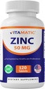 Vitamatic Zink 50mg als Zink Gluconaat - Immunity Boosting Supplement 120 Tablets