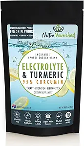 Elektrolytpoeder Geïnfundeerd met 95% Pure Organic Curcumin van Kurkuma - Sports Energy Drink Mix - Hydration Powder Sugar Free - Citroen Smaak Kurkuma Drink - 250g