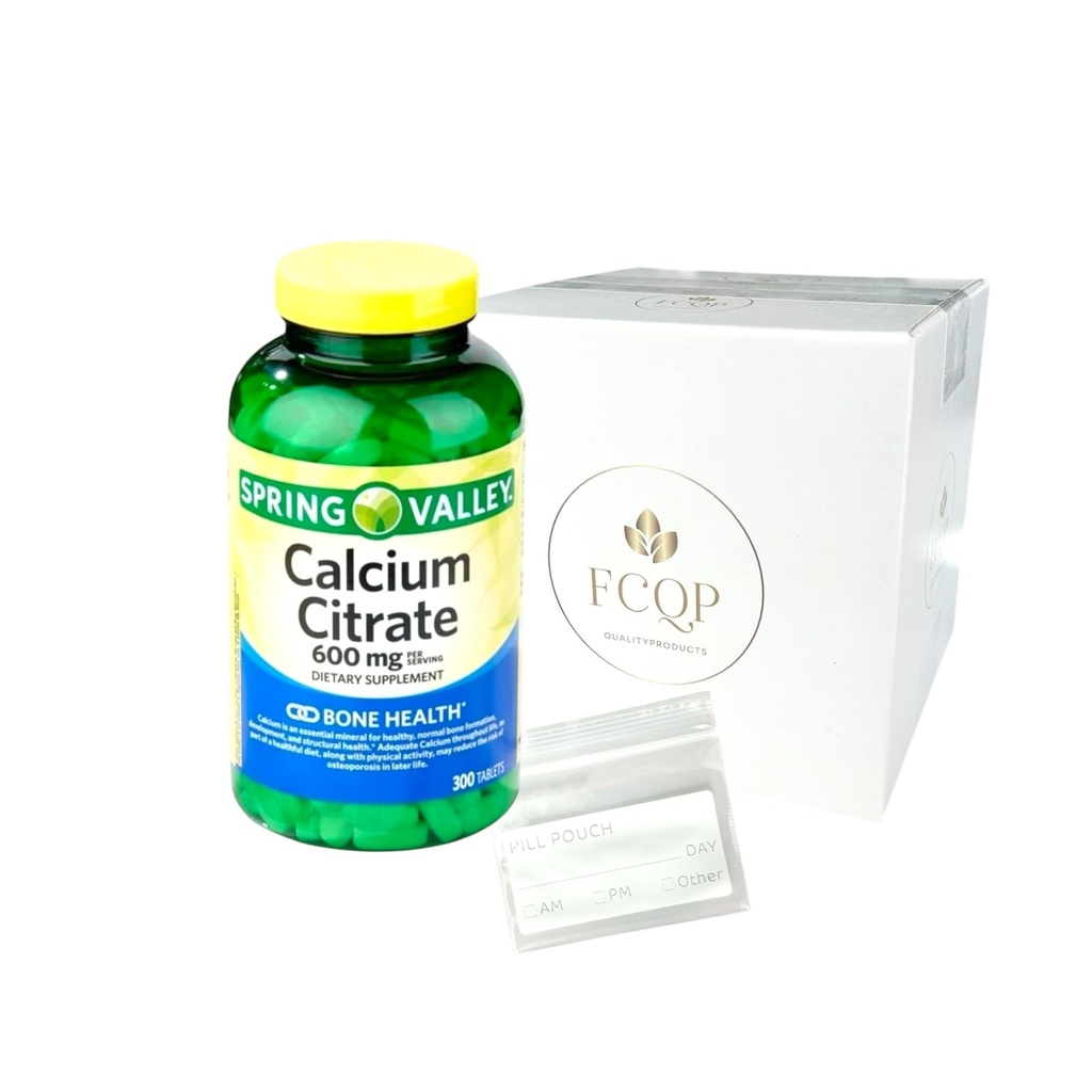 Spring Valley Calcium Citrate, Bone Health Supplement, 600mg, 300 Tablets