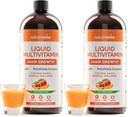 NatureWise Liquid Multivitamin Hair Growth for Women & Men + Tocogaia® for Hair Growth & Skin Elasticity Support + Biotin, Vitamin D, E, B - Sugar Free, Vegan - 30 fl oz[30 Servings], (Pack of 2)