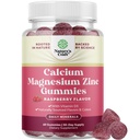 Calcium Magnesium Zinc Gummies - Magnesium Zinc Calcium Supplement Gummies with Vitamin D3 for Teeth and Bone Health - Certified Kosher Non-GMO Gelatin Free & Vegetarian Friendly 60 Count