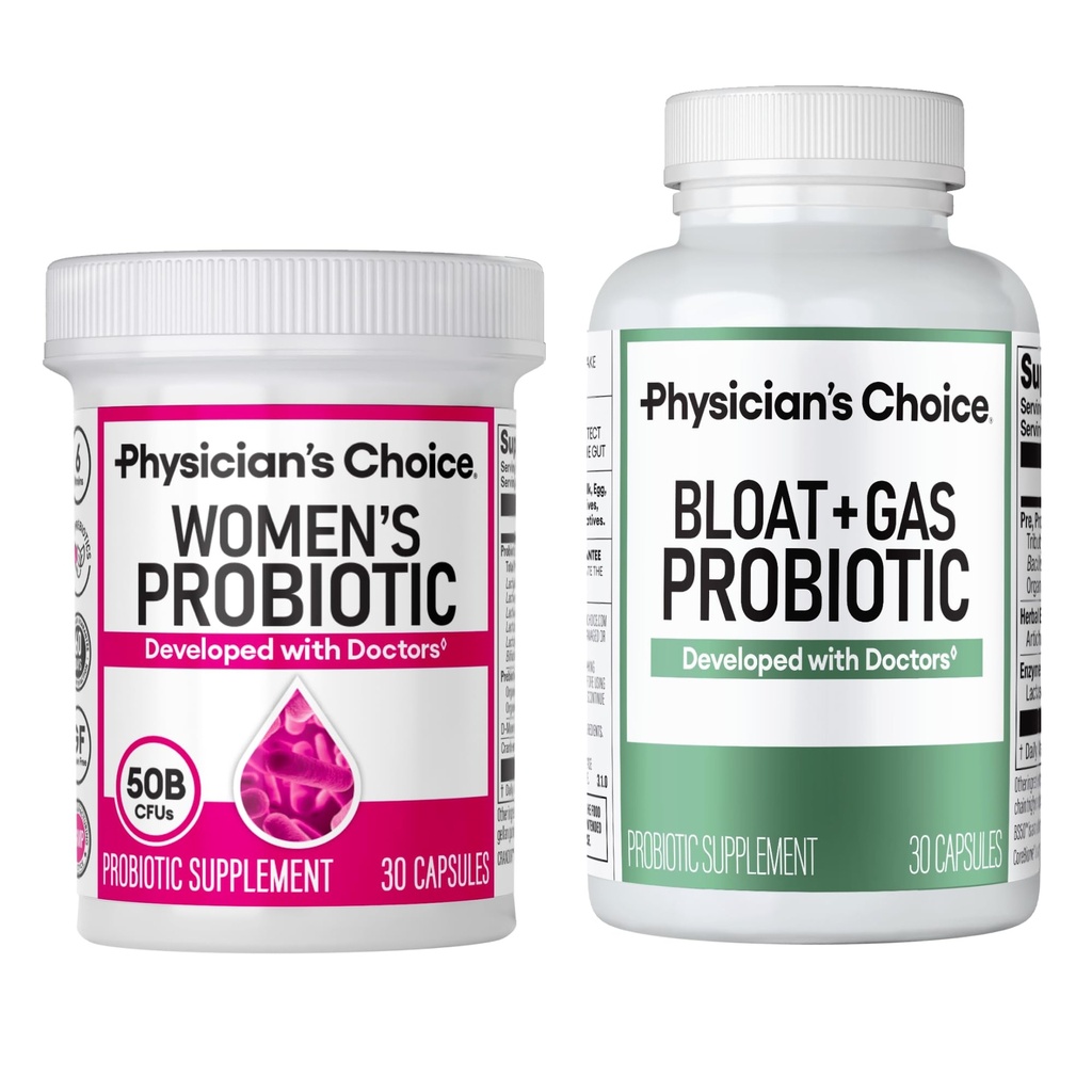 Artsen KEUZE vrouwen Probiotic 30ct + Bloat & Gas Probiotic 30ct - Geavanceerde Digestieve Gezondheidsbundel voor vrouwen