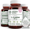 Natuurlijke Nutra Lysine HCl, bevordert bot gezondheid en groei, ondersteuning huidgezondheid, verbeteren vitamine C Absorptie, helptuil Collageen, verbeteren Calcium Absorptie, Non-GMO, Vegan, 500 mg, 50 capsules.