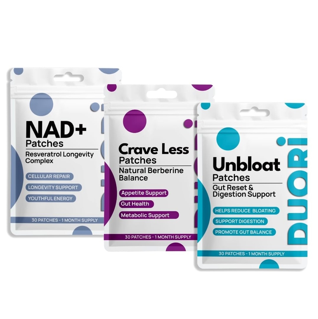 Daily Health Patch Set – 3 Pack – Vegan & Natural – 90 Patches
