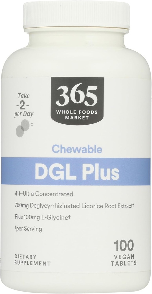 365 door Whole Foods Market, DGL Plus Kauwtabletten, 100 tabletten