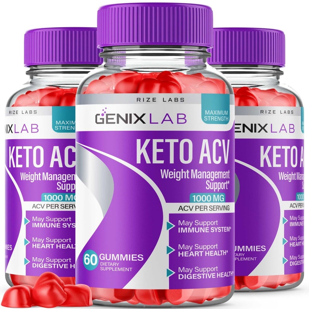 (3 Pack) Genix Lab Keto ACV Gummies - Genix Lab for Advanced Weight Loss, Keto + ACV Gummy, Genix Lab Maximum Strength Supplement, GenixLab Gummies Reviews (180 Gummies)