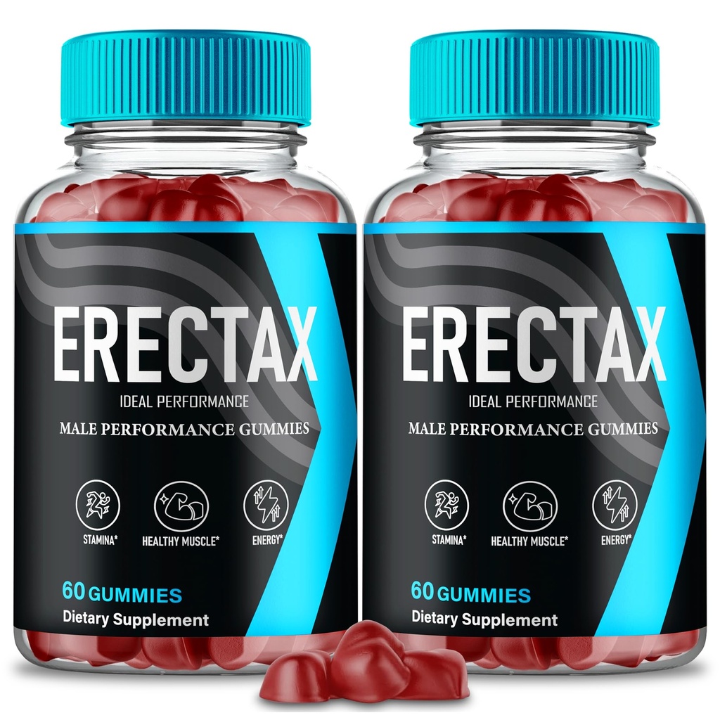 Erectax Gummies, Official Erectax Supplement Gummy for Men - Maximum Strength Performance, All Natural Support for Overall Health & Wellness, Advanced Erectax Health Reviews (2 Pack)