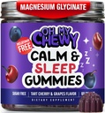 OH MY CHEWY Magnesium Glycinate Gummies for Kids & Teens - Sleep & Chillax Sugar-Free and Melatonin-Free Magnesium Supplement with Chamomile, L-Theanine and Lemon Balm - 60 Count