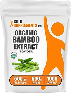 BulkSupplements.com Bamboe Extract Poeder - Silica Supplementen, Bamboe Supplement - Herbal & Glutenvrij, 500mg per portie, 100g (3,5 oz) (verpakking van 1)