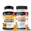 Extra sterkte Ashwagandha capsules (2 maanden supply) Plus Kurkuma Curcumine met Black Pepper Extract 1500mg Complex (Trial Size)