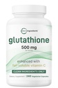 Micro Ingredients Glutathione 500mg with 100mg Vitamin C Supplement, 240 Veggie Capsules | Reduced Glutathione + Fat Soluble Ascorbyl Palmitate Complex | Non-GMO, Filler Free