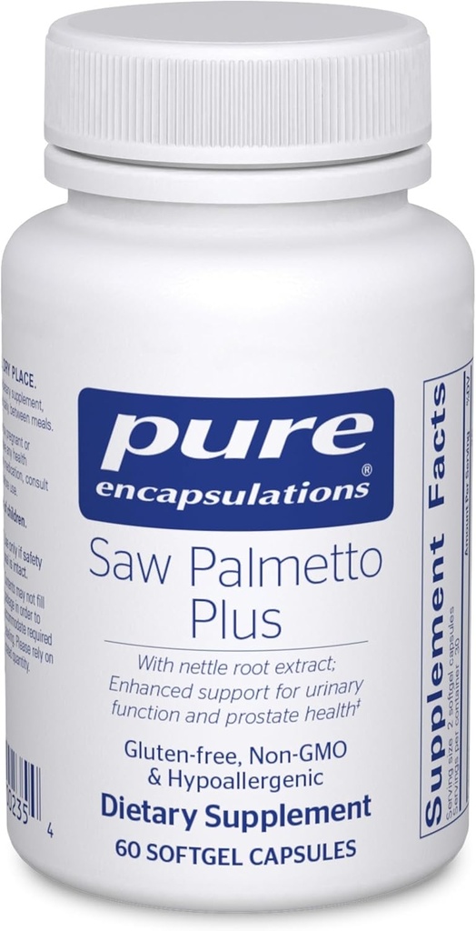 Pure Encapsulations Saw Palmetto Plus met Nettle Root Extract om urinefunctie te ondersteunen 60 Softgel Capsules