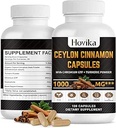 Ceylon Cinnamon Capsules - Made with Chromium GTF, Turmeric, Niacinamide, Black Pepper - Energy, Heart & Metabolisme Support - for Men & Women - 120 Vegan Capsules, 2 Month Supply
