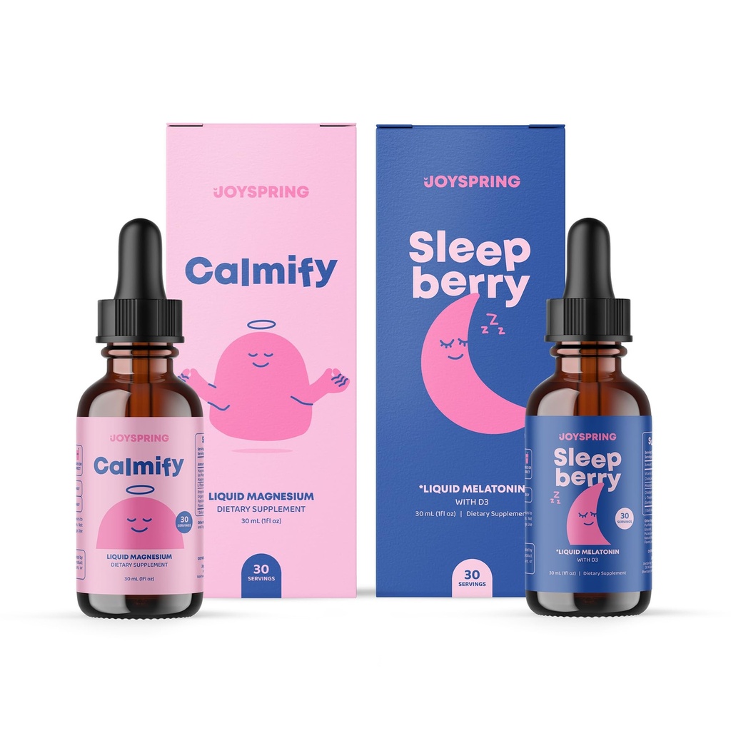 JoySpring Calmify Magnesium Glycinate en vloeibare Melatonine voor kinderen