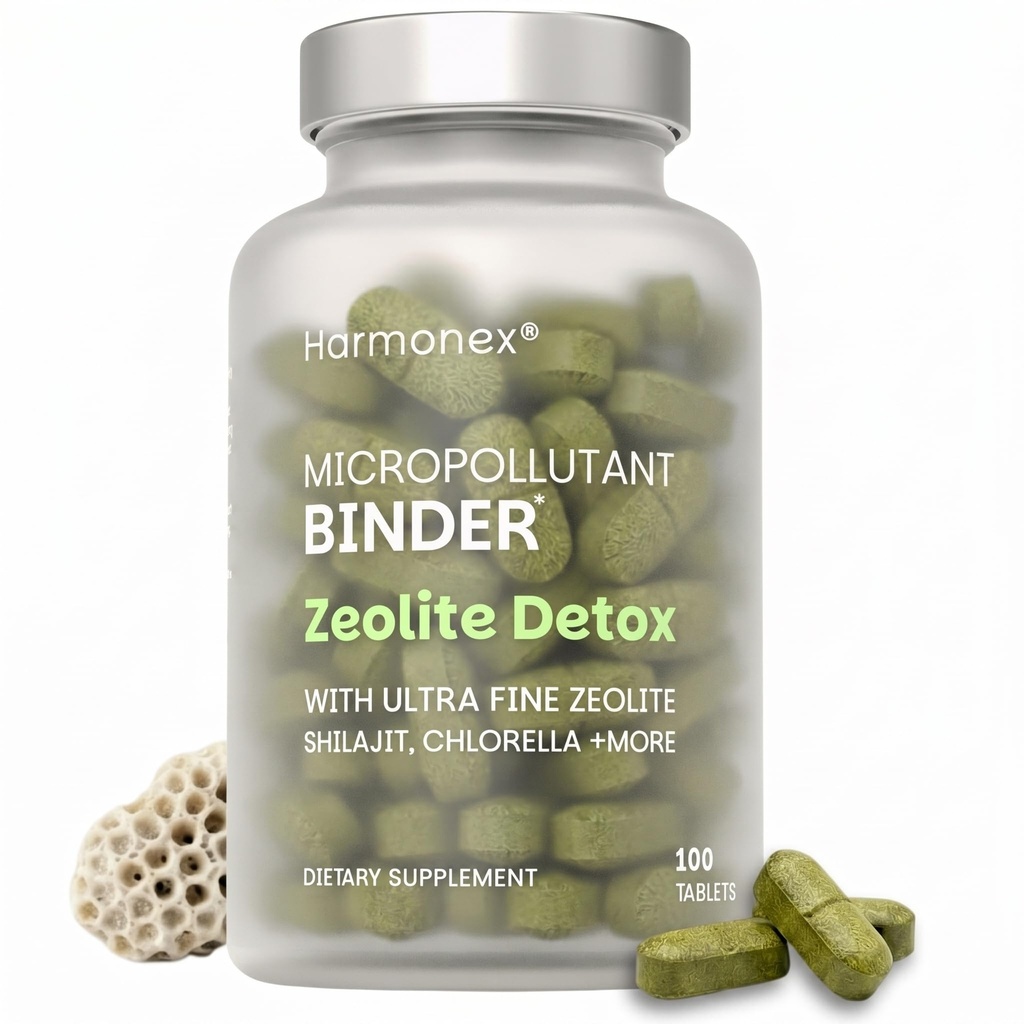 Zeolite Detox Micropollutant Binder – Mineral & Herbal Complex Supplement with Zeolite, Chlorella, Shilajit & Milk Thistle – Gut, Digestive & Liver Support – Vegan, 3rd Party Tested – 100 Tablets